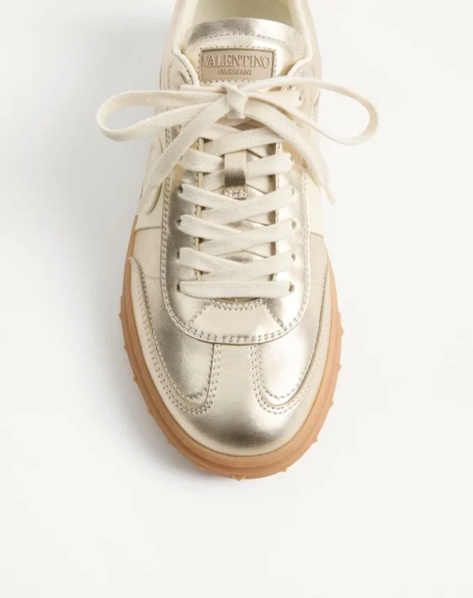 Baskets Upvillage en cuir de veau laminé avec bande en cuir de veau nappa