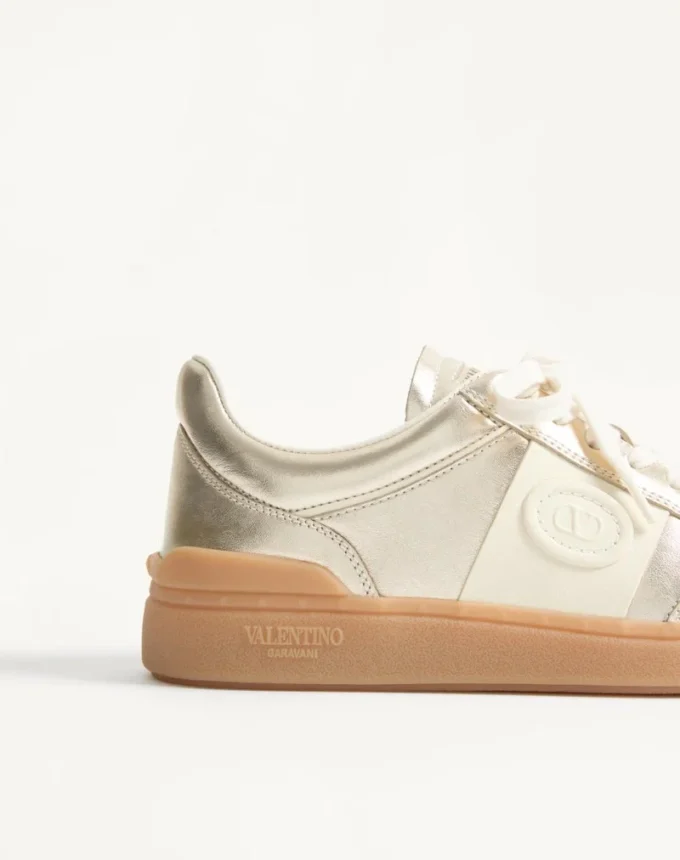 Baskets Upvillage en cuir de veau laminé avec bande en cuir de veau nappa