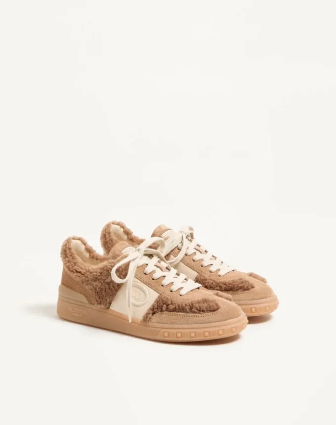 Baskets Upvillage en laine et cuir croûte