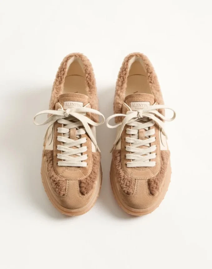 Baskets Upvillage en laine et cuir croûte