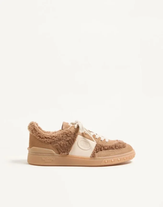 Baskets Upvillage en laine et cuir croûte