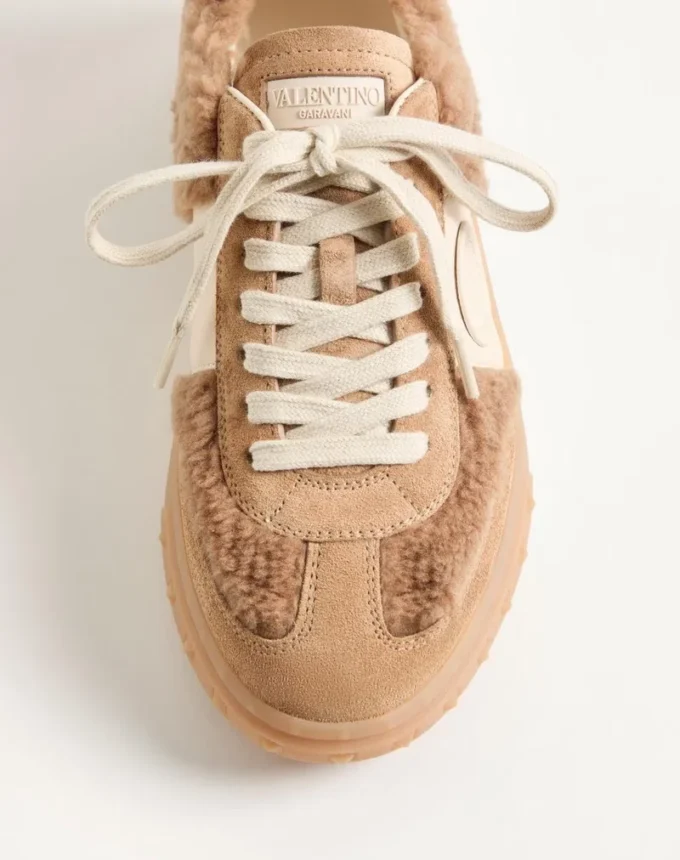 Baskets Upvillage en laine et cuir croûte