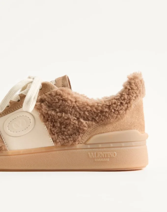 Baskets Upvillage en laine et cuir croûte