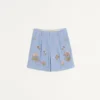 Bermuda en denim avec broderies Bermuda en denim avec broderies