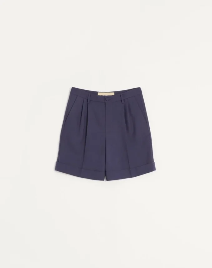 Bermuda en gabardine de laine à revers Bermuda en gabardine de laine à revers