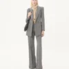 Blazer croisé en natté boutonné Blazer croisé en natté boutonné