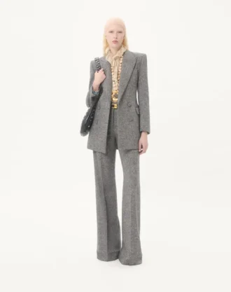 Blazer croisé en natté boutonné