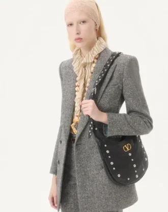 Blazer croisé en natté boutonné