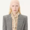 Blazer croisé en natté boutonné Blazer croisé en natté boutonné
