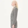 Blazer croisé en natté boutonné Blazer croisé en natté boutonné