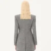 Blazer croisé en natté boutonné Blazer croisé en natté boutonné