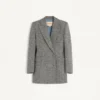Blazer croisé en natté boutonné Blazer croisé en natté boutonné