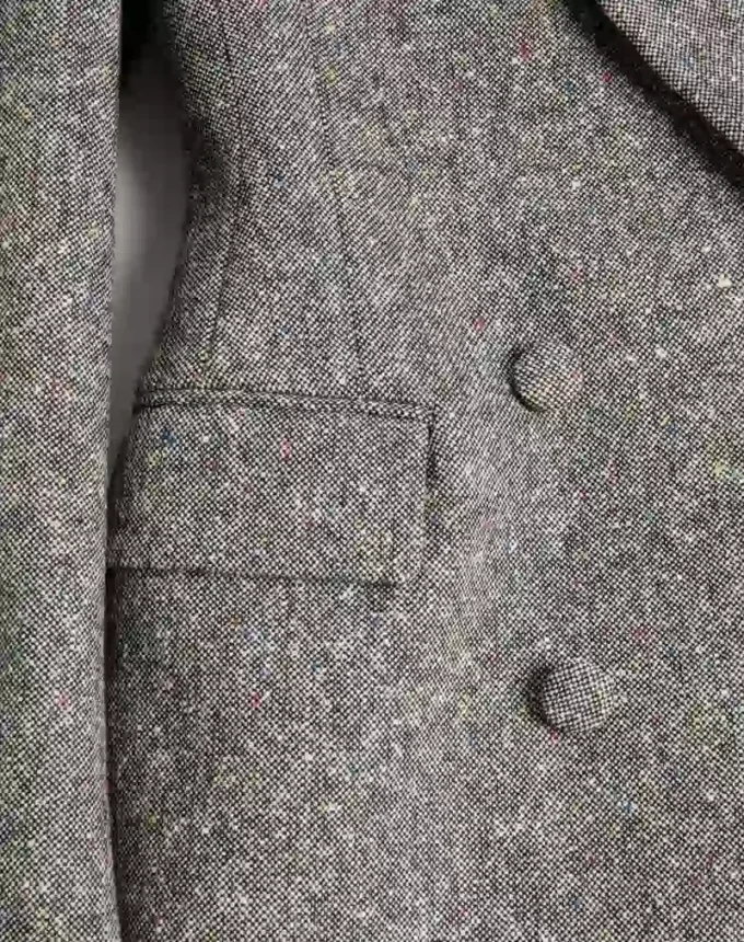 Blazer croisé en natté boutonné Blazer croisé en natté boutonné