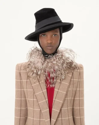 Blazer en laine à double boutonnage et motif à carreaux