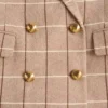 Blazer en laine à double boutonnage et motif à carreaux Blazer en laine à double boutonnage et motif à carreaux