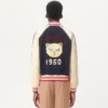Blouson aviateur en laine et coton avec logo V et patch Le Chat De La Maison Blouson aviateur en laine et coton avec logo V et patch Le Chat De La Maison
