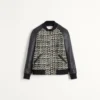 Blouson aviateur en tweed de laine avec patch Chez Valentino Blouson aviateur en tweed de laine avec patch Chez Valentino
