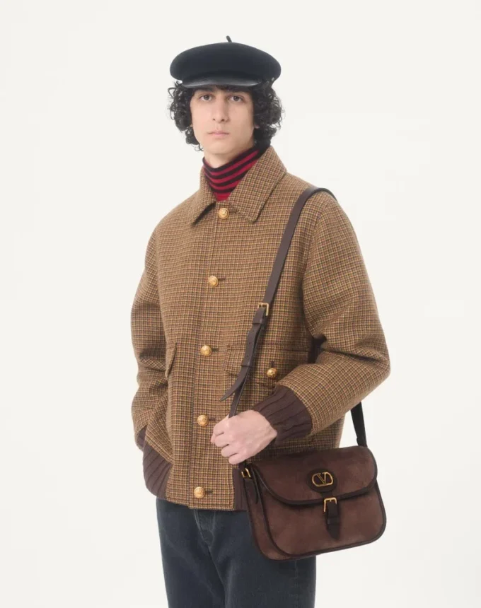 Blouson bomber en laine Valentino à motif pied-de-poule Blouson bomber en laine Valentino à motif pied-de-poule
