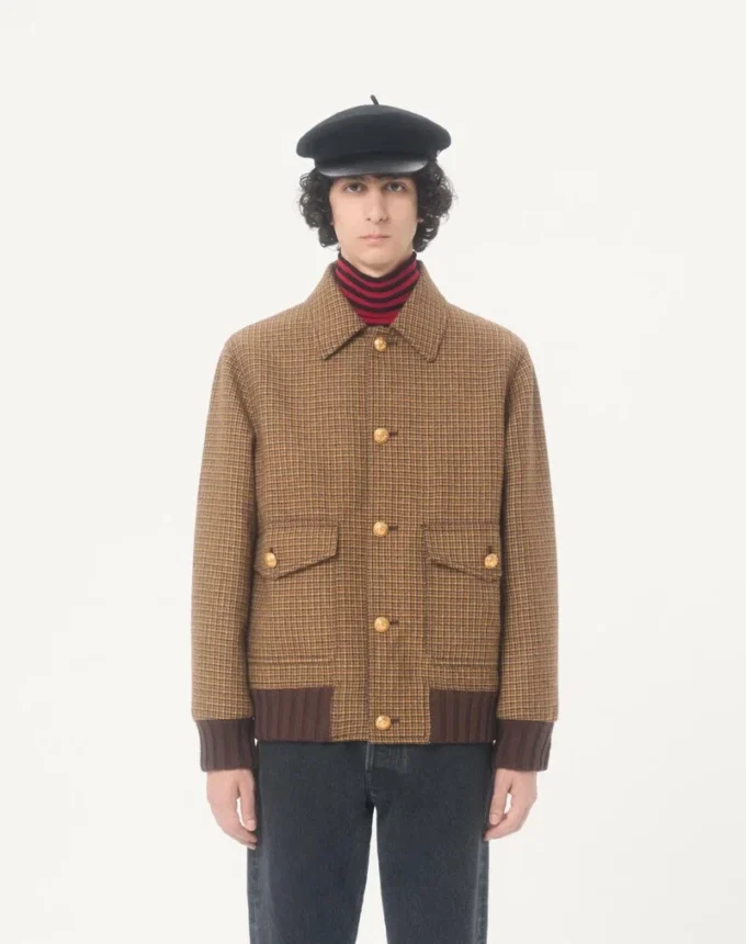 Blouson bomber en laine Valentino à motif pied-de-poule Blouson bomber en laine Valentino à motif pied-de-poule