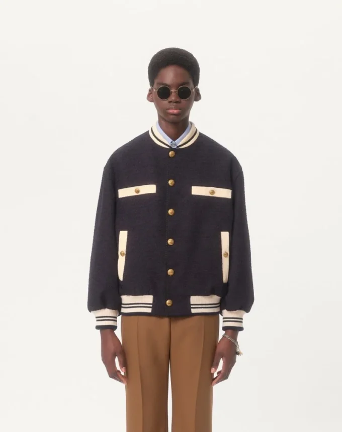 Bomber en tweed de coton Bomber en tweed de coton