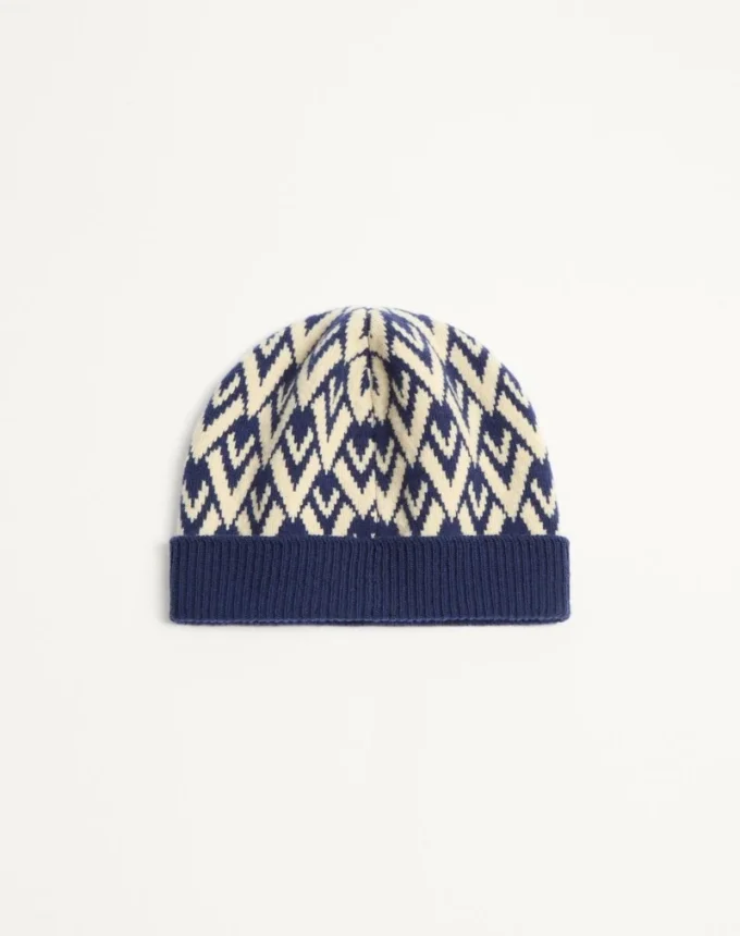 Bonnet en laine tricotée signature Toute La V