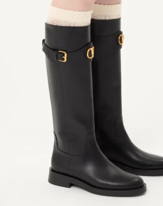 Bottes en cuir de veau Vlogo Signature 30 mm