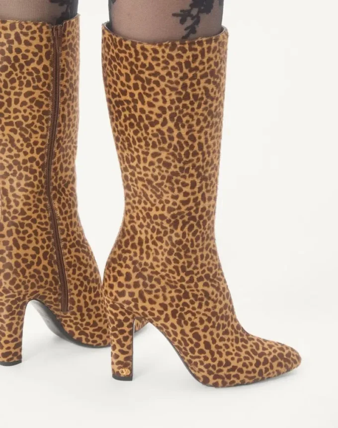Bottes Hotty en cuir de veau effet poney 100 mm Bottes Hotty en cuir de veau effet poney 100 mm