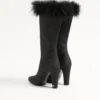 Bottes Hotty en tissu shantung avec plumes 100 mm Bottes Hotty en tissu shantung avec plumes 100 mm