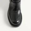 Bottes motardes Rayons en cuir de veau et cuir nappa avec motif chevron 40 mm Bottes motardes Rayons en cuir de veau et cuir nappa avec motif chevron 40 mm