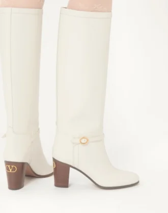 Bottes Pattie en cuir de veau 75 mm