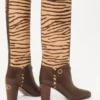 Bottes Pattie en cuir de veau effet poney 75 mm Bottes Pattie en cuir de veau effet poney 75 mm
