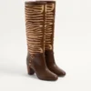 Bottes Pattie en cuir de veau effet poney 75 mm Bottes Pattie en cuir de veau effet poney 75 mm