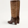 Bottes Pattie en cuir de veau effet poney 75 mm Bottes Pattie en cuir de veau effet poney 75 mm