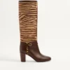 Bottes Pattie en cuir de veau effet poney 75 mm Bottes Pattie en cuir de veau effet poney 75 mm