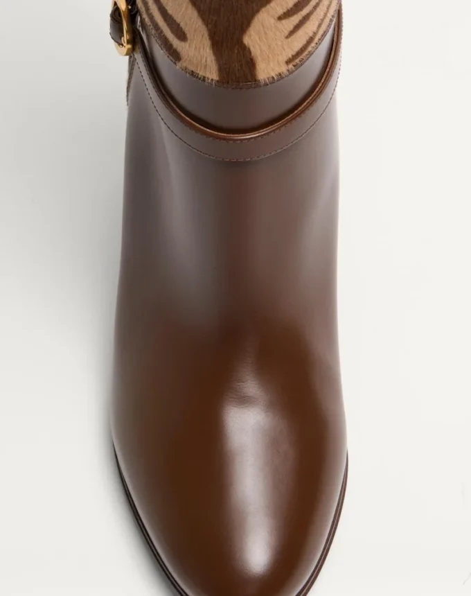 Bottes Pattie en cuir de veau effet poney 75 mm Bottes Pattie en cuir de veau effet poney 75 mm