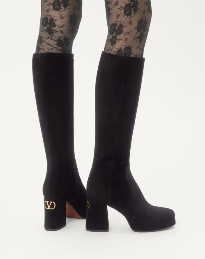 Bottes à plateforme Fawcette en cuir croûte 90 mm Bottes à plateforme Fawcette en cuir croûte 90 mm