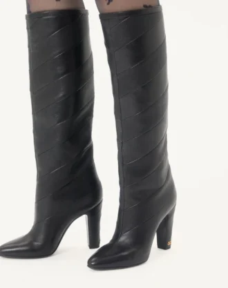 Bottes Rayons Nappa à motif chevron 100 mm