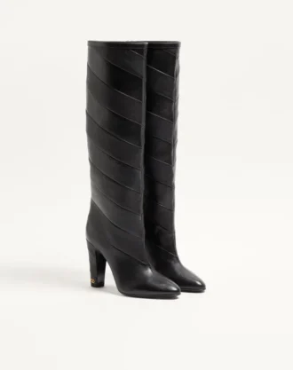 Bottes Rayons Nappa à motif chevron 100 mm