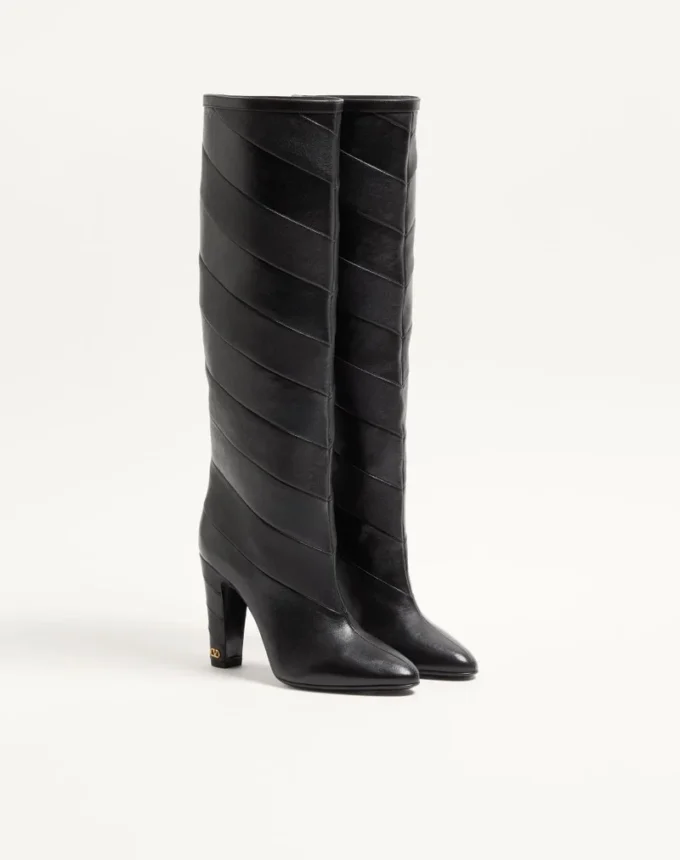 Bottes Rayons Nappa à motif chevron 100 mm Bottes Rayons Nappa à motif chevron 100 mm