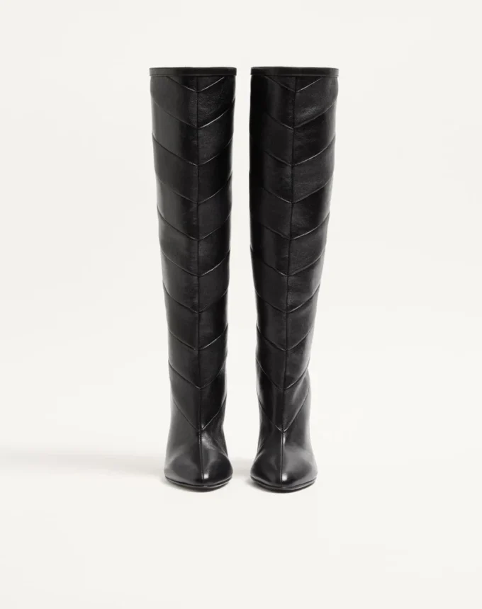 Bottes Rayons Nappa à motif chevron 100 mm Bottes Rayons Nappa à motif chevron 100 mm