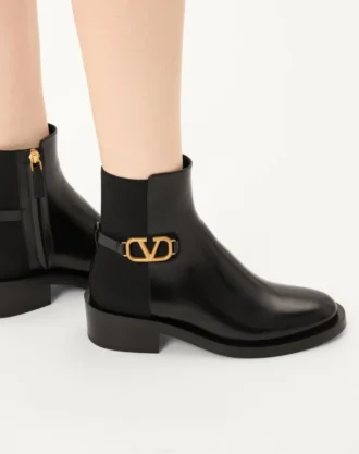 Bottines en cuir de veau Vlogo Signature 30 mm