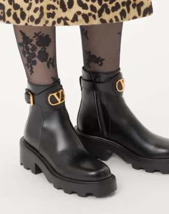 Bottines en cuir de veau Vlogo Signature 55 mm