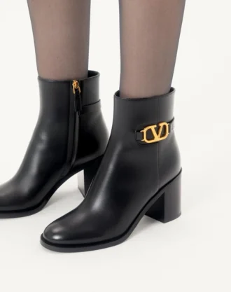 Bottines en cuir de veau Vlogo Signature 75 mm Bottines en cuir de veau Vlogo Signature 75 mm