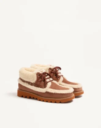 Bottines Palm Avenue en cuir croûte et laine