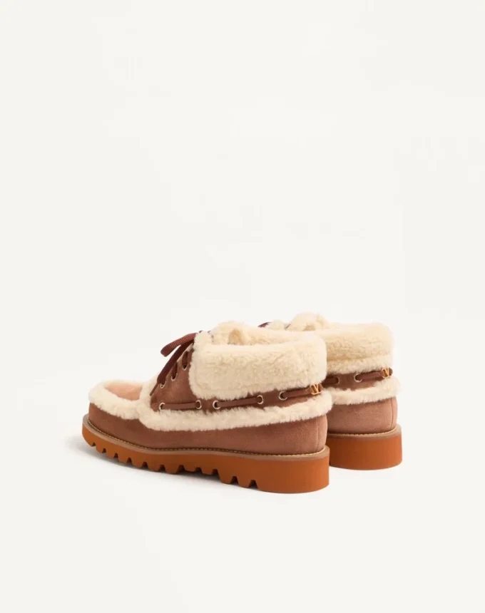 Bottines Palm Avenue en cuir croûte et laine