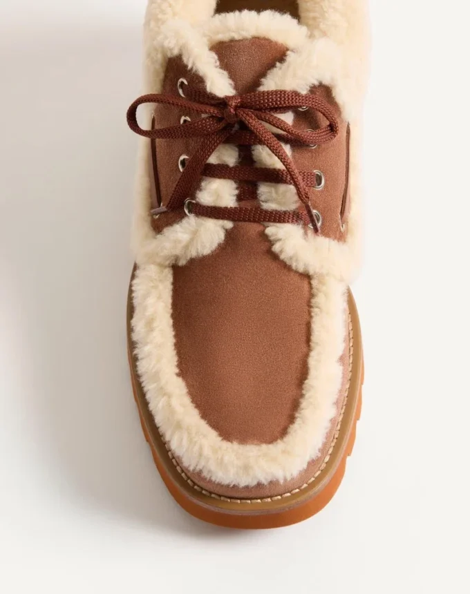 Bottines Palm Avenue en cuir croûte et laine