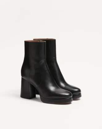 Bottines à plateforme Fawcette en cuir de veau 90 mm