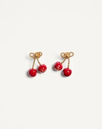 Boucles d&rsquo;oreilles Cherryfic en métal et émail