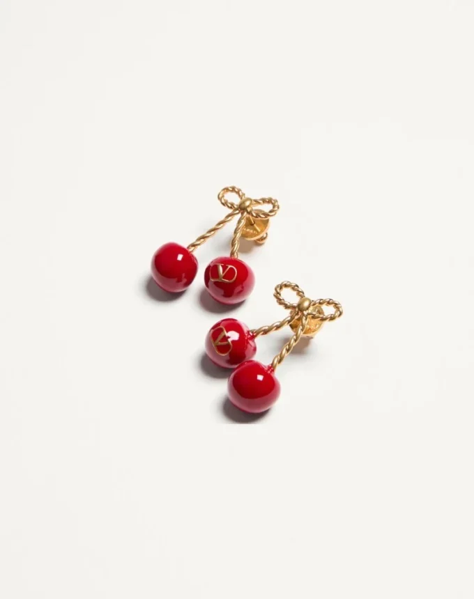 Boucles d’oreilles Cherryfic en métal et émail Boucles d’oreilles Cherryfic en métal et émail
