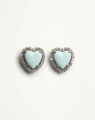 Boucles d&rsquo;oreilles Coeur Hyperbole en métal, résine et cristaux Swarovski®
